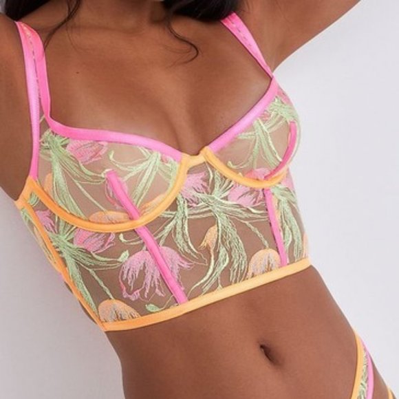 SET For Love & Lemons Tulip Bustier Bra and Thong Panty Set - Picture 3 of 7